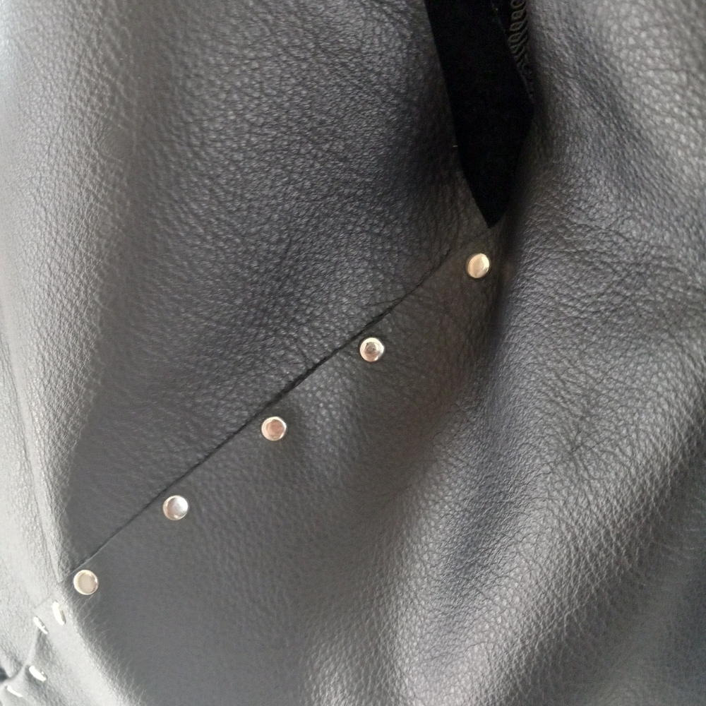 Elegant Womens Black Leather Hobo Bag Handcrafted By J.Monique - Picture 7 of 14